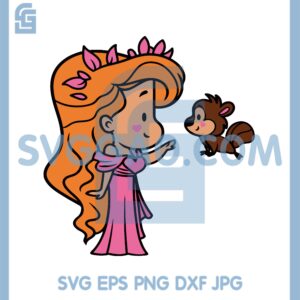 Giselle And Squirrel Cute Svg, Little Princess Giselle Svg, Giselle Vector