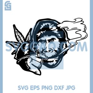 Gorilla Smoking Cannabis SVG, Canabis SVG