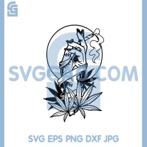 Gril Hands Smoking Svg, Cannabis Zombie Svg