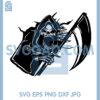 Grim Reaper Coming Out Of Wall Svg, Grim Skeleton Out Of Wall Svg, Skull Out Of Wall Svg