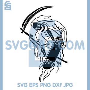 Grim Reaper Ollie Svg, Skis Skull Svg, Reaper Skeleton Svg