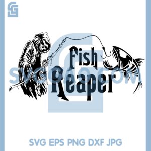 Grim Reaper Skeleton Fish Fishing Rod Car Boa Svg, Go fishing Svg