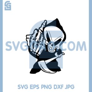 Grim Reaper Skull Skeleton Grin Grinning SVG, Middle Finger Death Evil Kill SVG