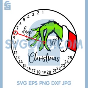 Grinch Countdown Svg, Grinch Hand Holding Ornament Svg
