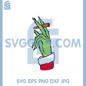 Grinch Smoking Blunt SVG, Grinch Hand Smoking SVG