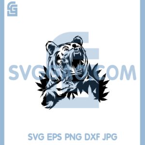 Grizzly Bear Smoking Joint Svg, Bear smoking Weed Svg, Bear Svg