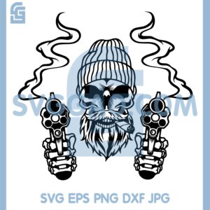 Guns And Skull Svg, Gangster Guns Svg, Gangsta Svg