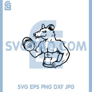 Gym Rat New Svg, Mouse Funny Weightlifting Fitness Svg