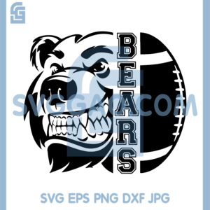 Half Face Bear With Shadow Svg, Bear With A Ball Face Svg, Face Bear Ball Svg