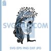 Half Face Girl And Flower Skull Svg, Skeleton Girl Flowers Svg, Girl And Flower Svg