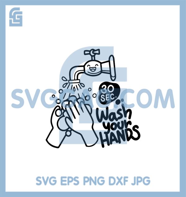 Hand Washing With Soap Icon SVG, Lettering Wash Your Hands – SVGGAO