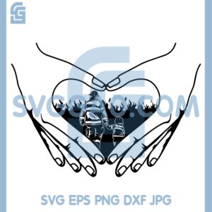 Hands Heart Firefighter Svg, Firefighter Heart Svg, Love Firefighter Svg