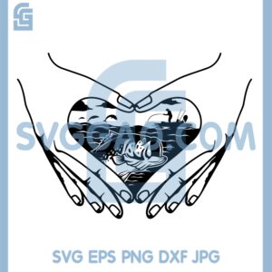 Hands Heart Fisherman Svg, Fisherman Heart Svg, Love Fisherman Svg