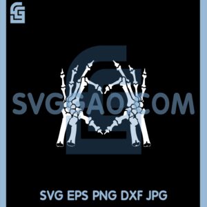 Hands Skeleton Love Svg, Skeleton Love Heart Svg