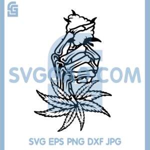 Hands Skull Weed Bud New Svg, Skeleton Hand Clipart Smoking Joint Svg