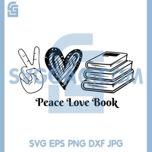 Hands Two Peace love Book Svg, Peace Love Svg, Love Book Svg