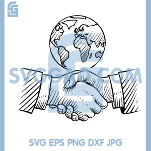 Handshake International Business Svg, Concept With Handshaking Globe Svg, Global Partnership Svg
