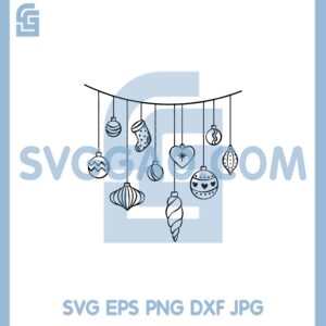 Hanging Baubles SVG, Balls On A String SVG