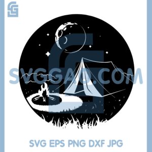 Happy Campers Moon Svg, Bonfire Svg, Adventure Svg, Camping Svg