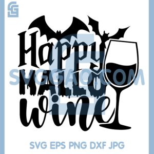 Happy Hallo Wine SVG, SVG cut file for cricut silhouette machine make craft handmade
