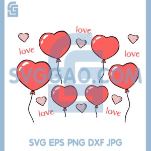Heart Balloon Starbucks Cold Svg, Heart Balloon Svg, Balloon Valetine Svg