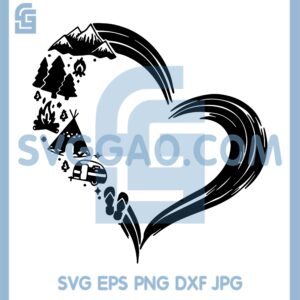 Heart Camper New Svg, Camping Svg, I Love Camping Svg