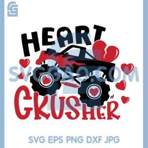 Heart Crusher Svg, Heart breaker Svg, Valentine's Monster Truck Svg