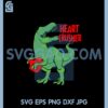 Heart Crusher Valentine Svg, Boy Valentine Dinosaur Svg