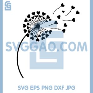 Heart Dandelion Svg, Dandelion Design Svg, Dandelion Svg