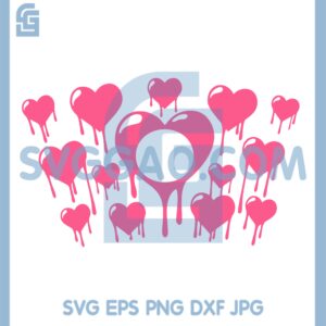 Heart Dripping Valentine Svg, Heart Melt Starbucks Svg, Melt Starbucks Svg