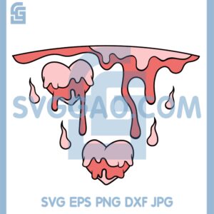 Heart Drips Valentine Wrap Starbucks Svg, Starbucks Heart Melt Svg