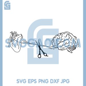 Heart Pooling Brain Svg, Brain Polling Heart Svg, Funny Brain Svg
