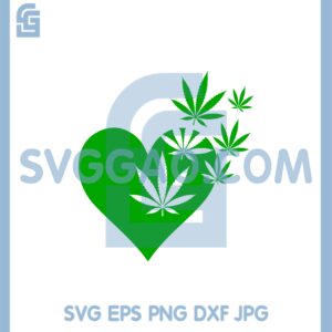 Heart Weed Flying Svg, Cannabis Marijuana Svg