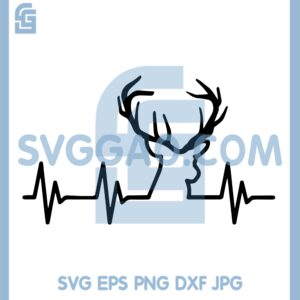 Heartbeat Deer Svg, Heartbeat Animals Svg