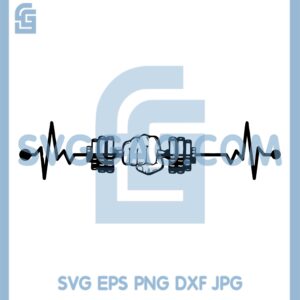 Heartbeat Gym Svg, Heartbeat Dumbbell Bodybuilding Weight Svg