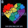 Hearts Rainbow Valentine Svg, Hearts Rainbow Svg, LGBT Rainbow Svg