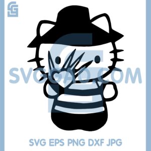 Hello Kitty Freddy Svg, Hello Kitty Freddy Nightmare Elm Street Svg