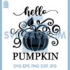 Hello Pumpkin SVG, Fall Autumn Cursive Sign Shirt Vinyl Svg