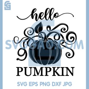 Hello Pumpkin SVG, Fall Autumn Cursive Sign Shirt Vinyl Svg