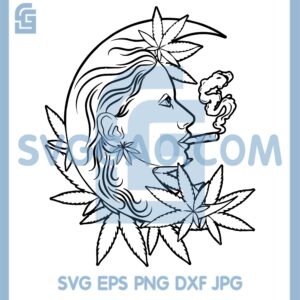 High Moon SVG, Smoking Cannabis Joint SVG, Smoke Weed SVG