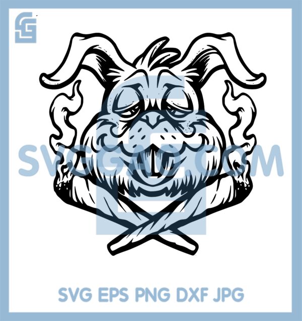 High Rabbit Cross Svg, Weed Cross Ratbbit Svg, High Rabbit Svg