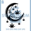 High Weed Smoking Moon Svg File, Smoking Marijuana Svg, High as the Moon Svg