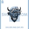 Highland Cow Svg, Highland Cow Flower Svg