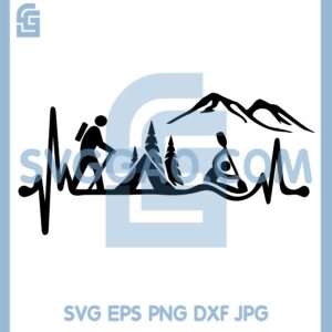 Hiking Camping Kayaking Heartbeat Svg, Camping Heartbeat Svg, Love Camping Shirt