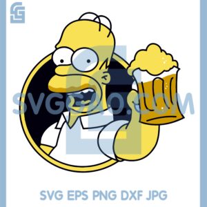 Homer Bebiendo Cerveza SVG, Funny beer SVG