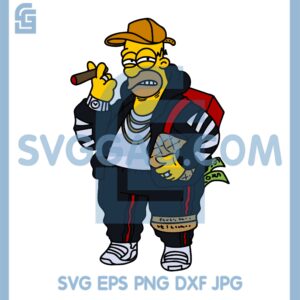 Homer Hypebeast Smoking Svg, Hypebeast A Lot Of Money Svg, Homer Svg