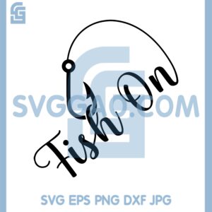 Hook Fish On Svg, Fishing Svg, Fish On Svg