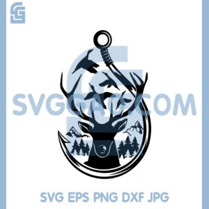 Hooks for Animal Lovers Svg, Deer and Hook Hunting Svg, Hunting Svg, Fishing Svg