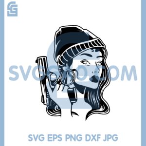 Hooligan Girl With A Gun Svg, Bandit Diva Clipart Svg, Hooligan Girl Svg