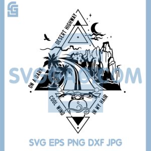 Hotel California Eagles Svg, On A Dark Desert Highway Cool Wind In My Hair Svg